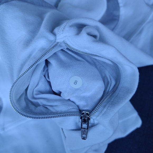Lululemon White & Grey In Stride Full Zip Jacket Size 8 - Picture 8 of 8